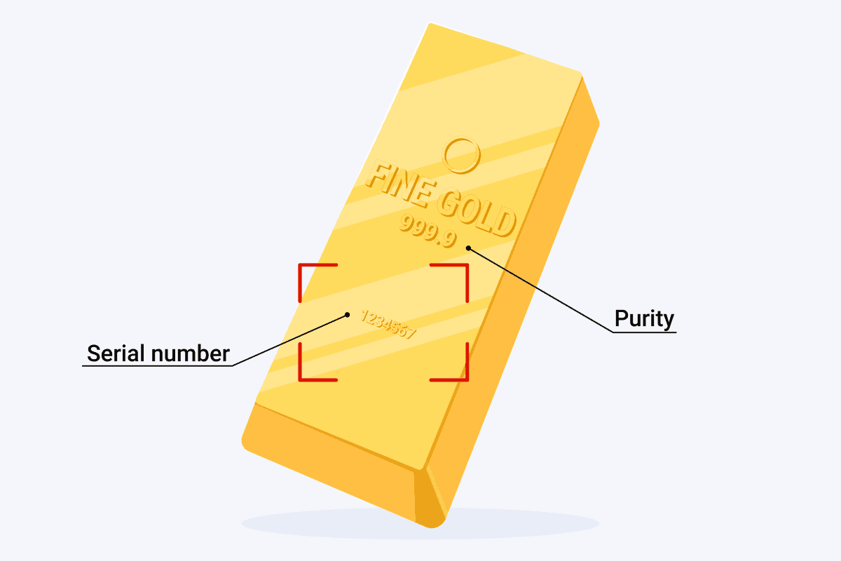 Find the serial number on the gold bar.