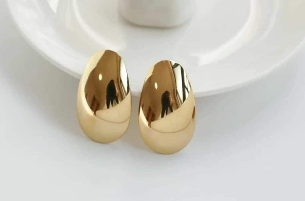 Leonora gold oval earrings by Halo