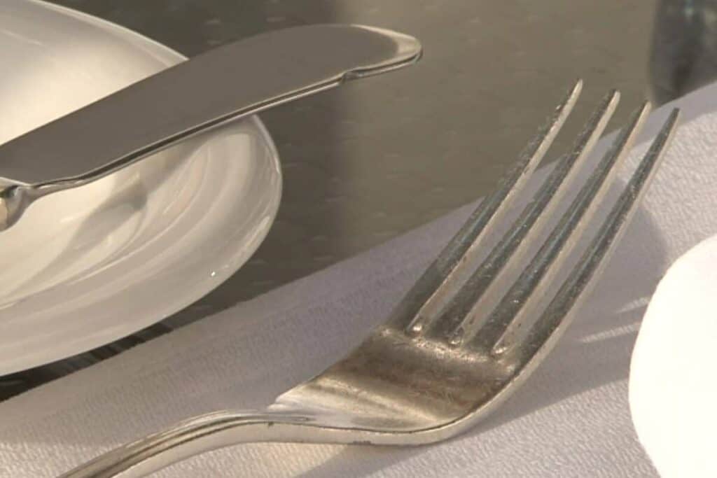 silver fork and knife utensils