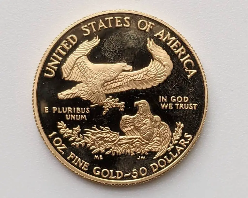 1oz gold American gold eagle reverse