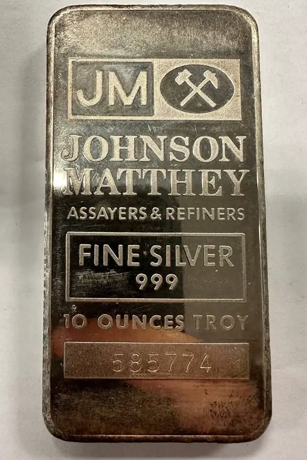 Johnson Matthey silver bar serial number