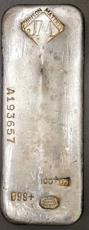 Johnson Matthey silver bar serial number